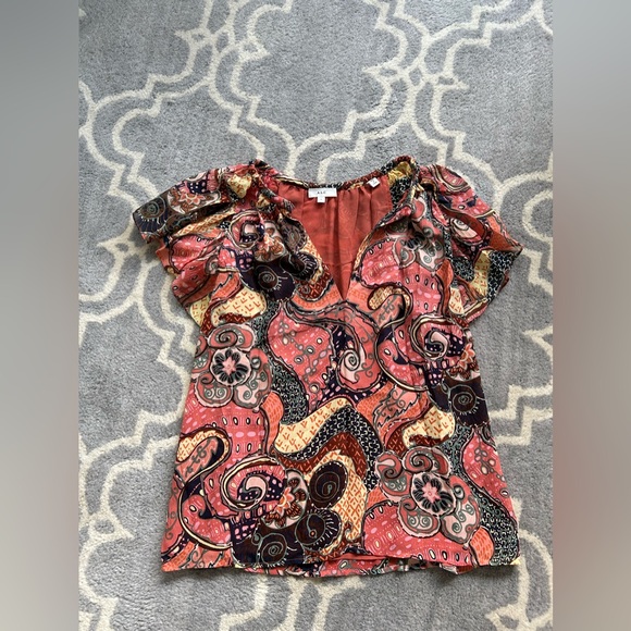 ALC June Silk Size 6 June Flutter Sleeve Lined Top - Picture 4 of 8